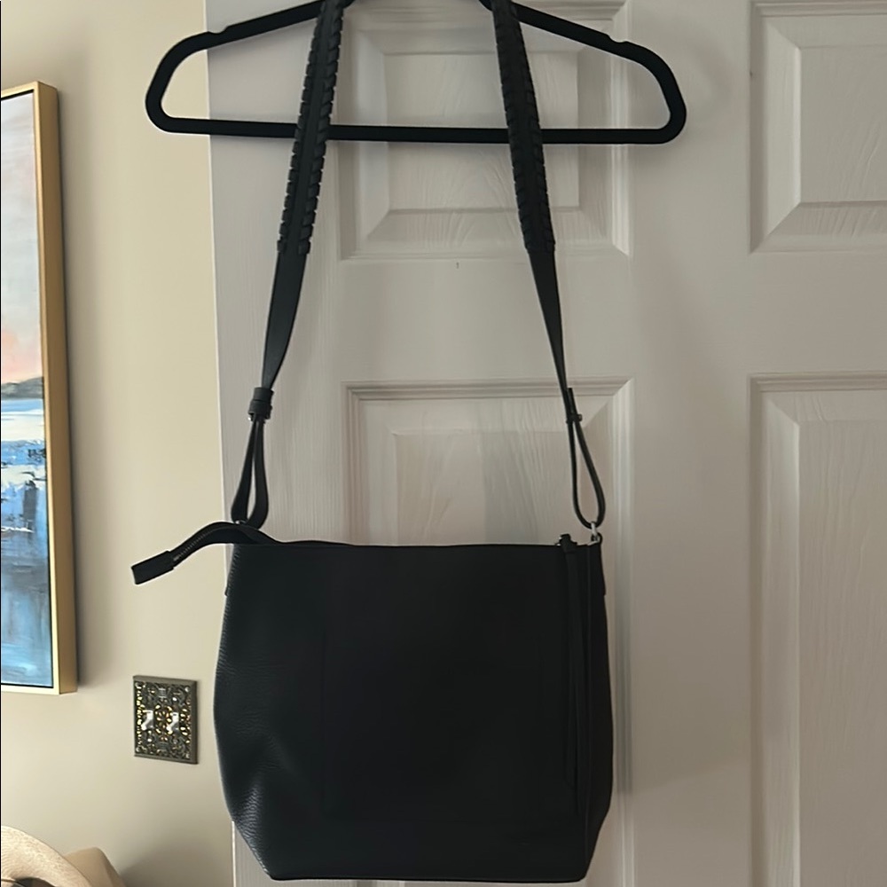 All Saints Black Leather Shoulder Bag